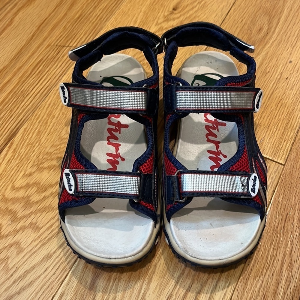 Naturino boys red & navy fabric sandals Sz 3 - Picture 11 of 14